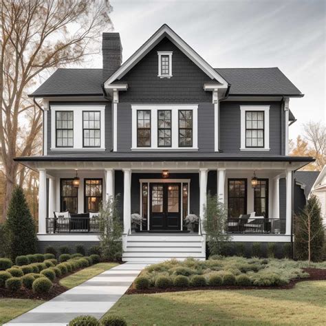 white metal roof grey house|grey house with black awnings.